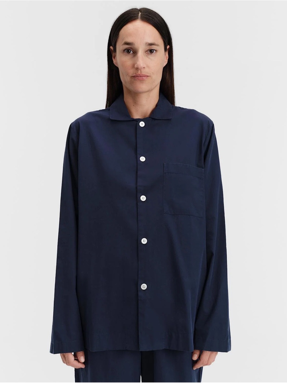 Tekla Flannel Long-sleeve shirt XS midnight blue